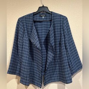Kasper 2X blue plaid blazer